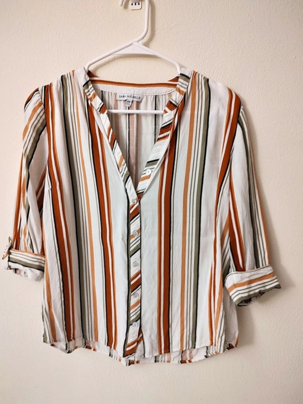 Sara Michelle Women's Striped Blouse Size Medium